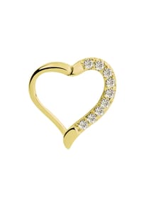 Adelia's - Piercing Smooth Segment Ring Clicker, Herz mit Steinen - gold