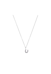 TOM TAILOR - Kette mit Anhänger für Mädchen, Silber 925, Zirkonia | Hufeisen - silber