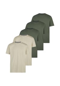 redmond - T-Shirt 5er Pack Basic - Beige