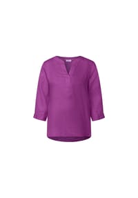 CECIL - Leinenbluse, Split-Neck, für Damen - 16244 MAGENTA LAC