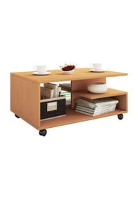 VCM. - Holz Couchtisch schlicht | Sofatisch Rollen | Maße ca. H. 41 x B. 80 x T. 50 cm | rollbar Kaffeetisch - Stango L - Anthrazit / Honig-Eiche