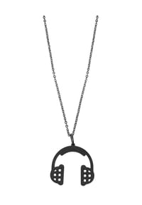 Adelia's - Adelia's Unisex Edelstahl Halskette mit Anhänger 43 cm + 5.0 cm - schwarz