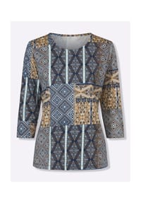 SIEH AN! - 3/4-Arm-Shirt - marine-camel-bedruckt