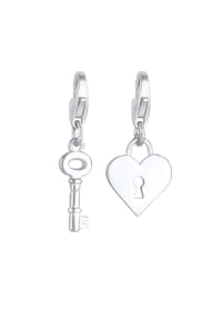 Nenalina - Charm Schloss Schlüssel Herz Liebe 2Er Set 925 Silber - Gold