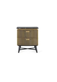 GINER & COLOMER - Nachttische aus Mangoholz, 50 cm, klassisch-moderner Stil - 59 x 50 x 40 - Gold