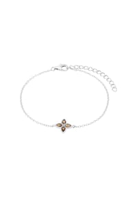 amor - Armband für Damen, Sterling Silber 925, Glas und Zirkonia | Kleeblatt - Silber
