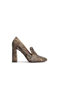 Kazar - Beige Pumps aus Leder mit Schlangenhaut-Prägung - Beige