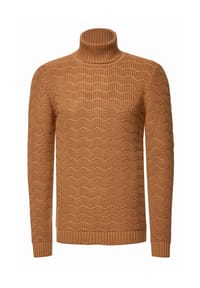 RUSTY NEAL - Rollkragenpullover im angesagten Design - Camel