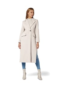 RICANO - Damen Mantel Grazia, wadenlanger Damen Mantel mit seitlichem Schlitz - Camel