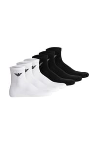 EMPORIO ARMANI - Herren Quartersocken, 6er Pack - SPORTY SPONGE, Ankle Socks, One Size - Blau