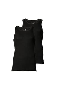 TOM TAILOR - Montana Unterhemd, 2er-Pack, Rundhals-Ausschnitt, für Herren - 0 BLACK