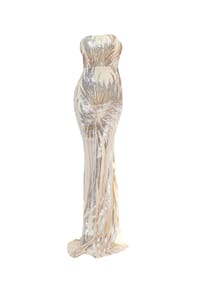 MODA MINX - Abendkleid Eden Long Dress mit schimmernden Elementen - silver