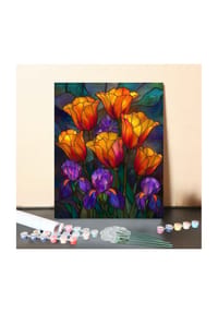 ARTNANAS - ARTNANAS DIY Malen nach Zahlen Set-"Blüten im Glaslicht" ohne Rahmen in 40*50CM - 