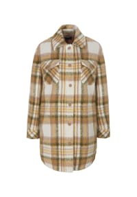 MADELEINE - Lange Hemdjacke mit Karo-Muster - wollweiß / multicolor