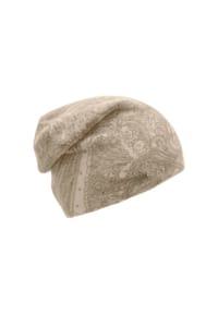SEEBERGER - Cashmere Headsock mit zartem Druck 19932-0 - offweiss/taupe
