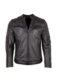 JILANI - Herren Lederjacke Lammnappa grau anthrazit - anthra
