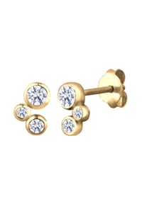 elli. PREMIUM - Ohrringe Basic Geo Hochwertig Zirkonia 585 Gelbgold - Weiß