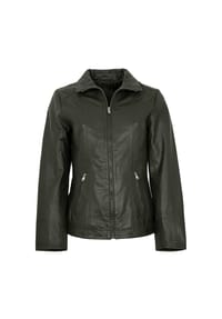 MADDOX - Damen Lederjacke Lammnappa olive - bordo