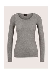MADELEINE - Langarmshirt mit Rundhals & Kaschmir - perlweiß