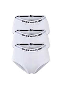 G-STAR RAW - Damen Hipster Slips, 3er Pack - Hipster, Cotton Stretch, Logo, einfarbig - Schwarz