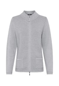 olsen - Cardigan mit Strukturstrick und Reißverschluss - Almond Beige Melange