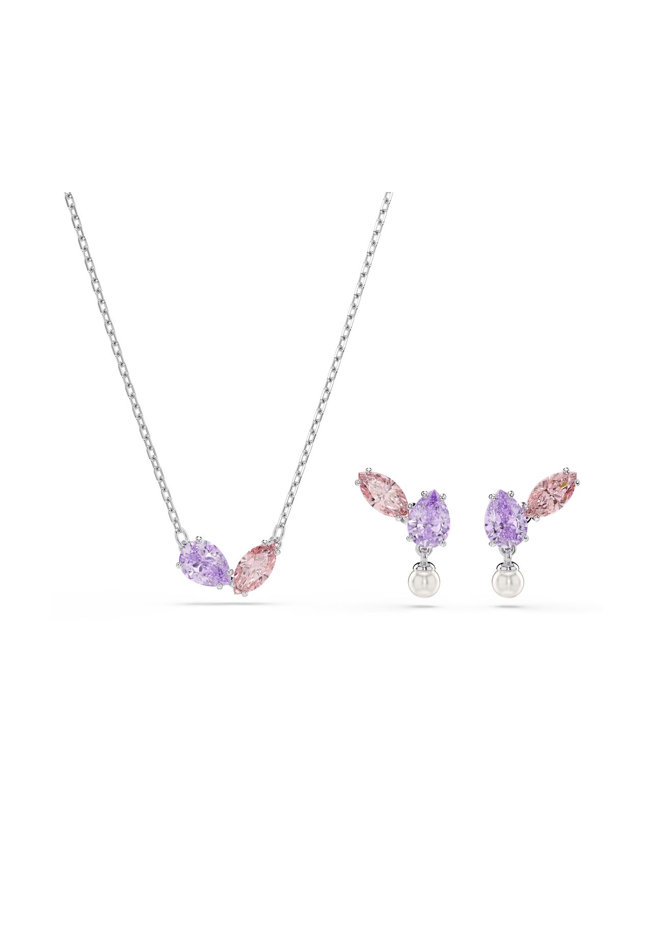 Swarovski Lila X Ariana Grande Rhodinierte Halskette Und Ohrring Im Set Mit Mehrfarbigem Libellendesign - Image 6