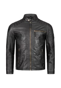 Rock Creek - Lederjacke Regular Fit - Schwarz