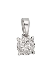 Adelia's - Adelia's Damen Anhänger 585 Weißgold ( 14K ) mit 11 Diamanten ( 0,05 ct ) – Goldanhänger - silber