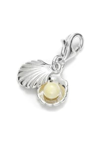 OSTSEE-SCHMUCK® - Charm-Einhänger , Muschel , Silber 925/000 - silber