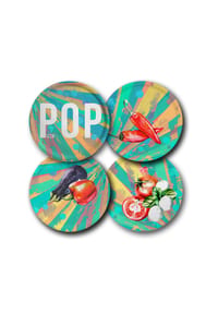 MÄSER Pizzateller, Porzellan Pop - Pop - Blau, Grün, Rot, Weiß