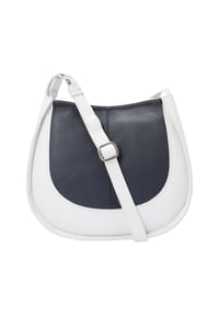 VOi Boston - Boston Umhängetasche Leder 28 cm - blau-weiss