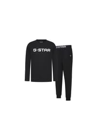 G-STAR RAW - Herren Schlafanzug, lang - STONE, Pyjama, Rundhals, Logo - Schwarz