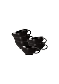 Seltmann Weiden Teetassen Liberty Velvet Black 140 ml 6er Set schwarz - LIBERTY VELVET BLACK - schwarz