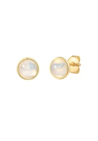 GLANZSTÜCKE MÜNCHEN - Damen Ohrringe aus 925/- Sterling Silber in Gelbgold mit Mondstein (synth.) - gelbgold