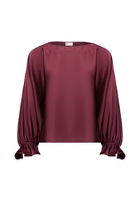 Vera Mont - Satin-Bluse mit Fledermausärmeln - Deep Dahlia