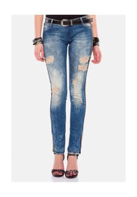 CIPO & BAXX® - Jeans mit Glitzer-Streifen, WD-369 - Blau
