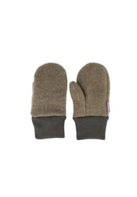 maximo® - GOTS MINI-Fausthandschuhe Daumen, Wollfleece, Strickbund - beigemeliert