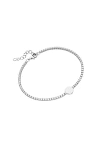 SMART JEWEL® - Armband Zirkonia Steine, Plättchen, Silber 925 - silber