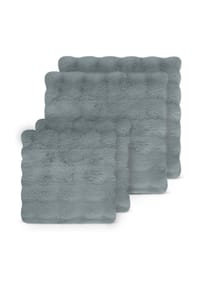 Aspero® - 4 Kissenbezüge aus Fellimitat 2x 45x45 cm, 2x 60x60 cm Milan - Dunkelgrau