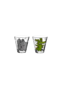 LEONARDO Kinderbecher Bambini 215 ml 2er Set - BAMBINI - grau-gelb