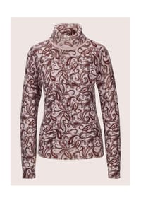 MADELEINE - Kaschmir-Pullover mit Unikat-Print - wollweiß / blassrosa / rubinrot