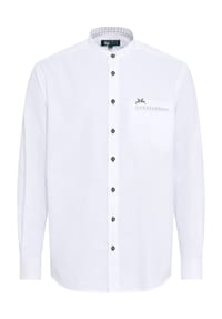 Alpenfeeling - Trachtenhemd Bert, Langarm, Stehkragen, für Herren - W-BLAU