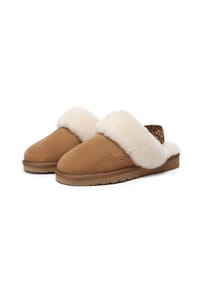 EVERAU® - Damen Slingback-Hausschuhe Pelican - BROWN