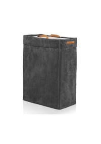 Lycce - Wäschekorb schmal - Cord, faltbarer Wäschesammler, waschbar, formstabil - Beige