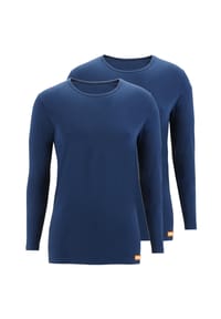 bruno banani - Unterhemd / Shirt Langarm 2er Pack WARM UP - Grau Melange