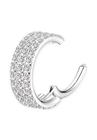 Adelia's - Ohrpiercing Nasenpiercing Segment Ring Clicker in 1,2 mm mit 3er Steinkranz - silber