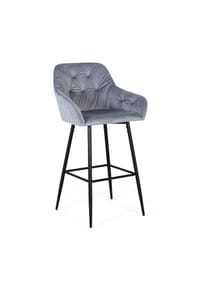 GINER & COLOMER - Samthocker 58 cm, moderner Stil – 107 x 58 x 50 - Grau