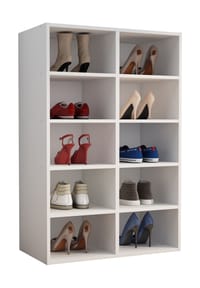 VCM. - Holz Schuhregal | Maße ca. H. 84 x B. 55 x T. 30 cm | Schuhkommode mit 10 Fächer | Schuhschrank - Hinsol M - Sonoma-Eiche