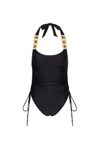MODA MINX - Badeanzug Boujee mit funkelndem Steinbesatz - Black