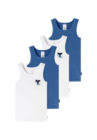SCHIESSER - Unterhemd Fine Rib - blau,weiß